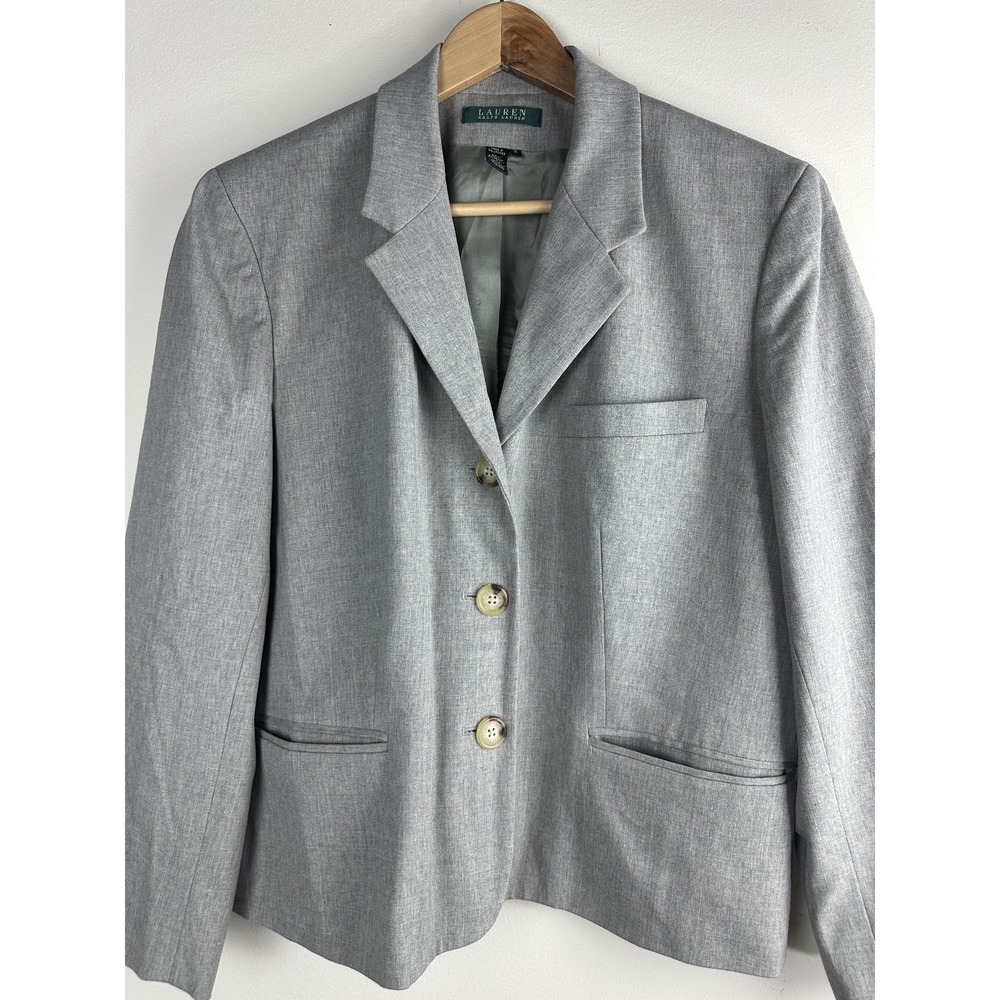 Lauren Ralph Lauren Wool Blend Blazer Skirt Suit Set Women's 16 Career Workwear - Picture 5 of 14
